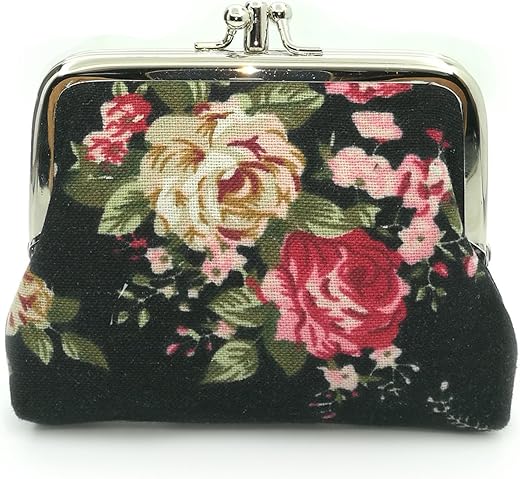 Cute Floral Buckle Coin Purses Vintage Pouch Kiss-Lock Change Purse Wallets…