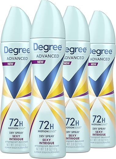 Degree Women Antiperspirant Deodorant Dry Spray Sexy Intrigue, 3.8 Ounce (Pack Of 4)