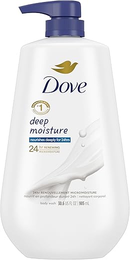 Dove Body Wash With Pump Deep Moisture For Dry Skin Moisturizing Skin Cleanser With 24Hr Renewing Micromoisture Nourishes The Driest Skin 30.6 Oz