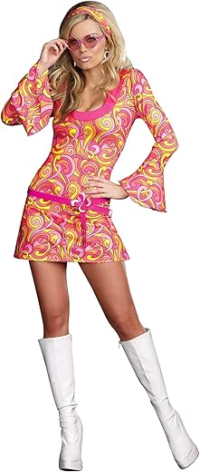 Dreamgirl Adult Womens 70S Disco Costume, Groovy Go Go Dancer Outfit, Womens Go Gorgeous Halloween Costume