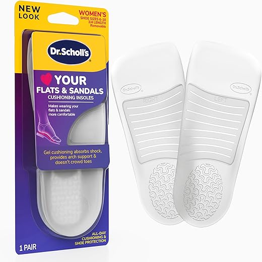 Dr. Scholl'S Love Your Flats &Amp; Sandals 3/4 Length Insoles, All-Day Comfort, Relieve &Amp; Prevent Shoe Discomfort, Absorbs Shock, Arch Support