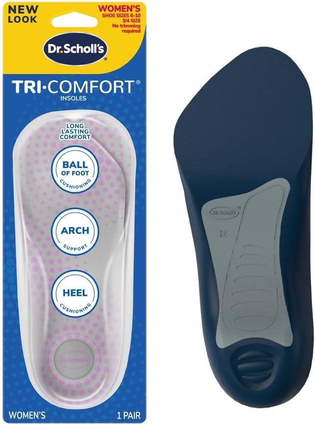 Dr. Scholl'S Tri-Comfort Insoles - For Heel, Arch Support And Ball Of Foot With Targeted Cushioning (For Women'S 6-10)