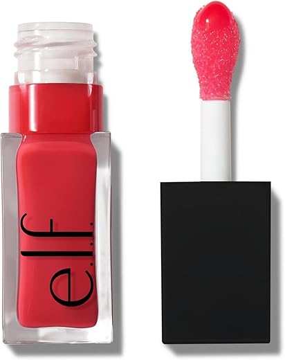 E.l.f. Glow Reviver Lip Oil, Nourishing Tinted Lip Oil For A High-Shine Finish, Infused With Jojoba Oil, Vegan &Amp; Cruelty-Free, Red Delicious