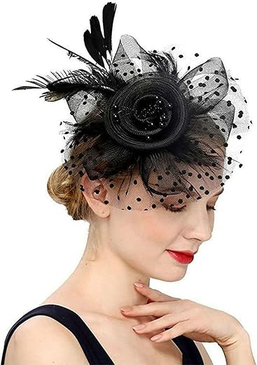 Fascinators Hat Women Tea Party Headband Flower Cocktail Mesh Feathers Hair Clip Kentucky Derby Hat Wedding