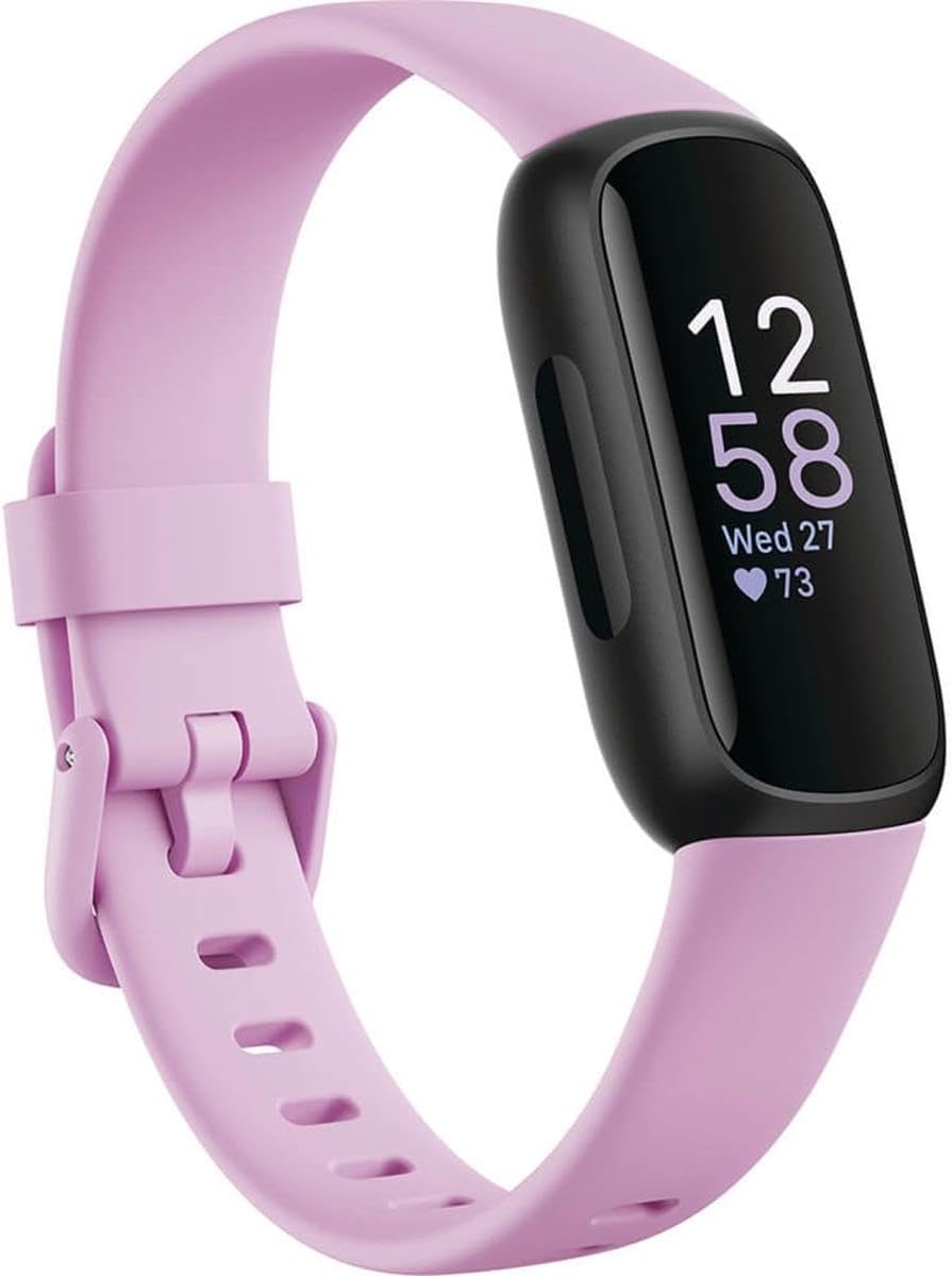 Fitbit Inspire 3 Health &Amp;-Fitness-Tracker With Stress Management, Workout Intensity, Sleep Tracking, 24/7 Heart Rate And More, Lilac Bliss/Black, One Size (S &Amp; L Bands Included)