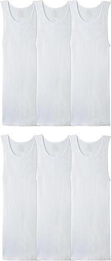 Fruit Of The Loom Men'S Sleeveless Tank A-Shirt, Tag Free &Amp; Moisture Wicking, Ribbed Stretch Fabric