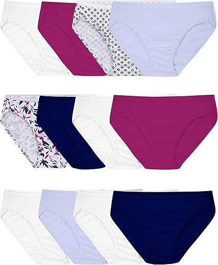 Fruit Of The Loom Women'S Eversoft Cotton Bikini Underwear, Tag Free &Amp; Breathable