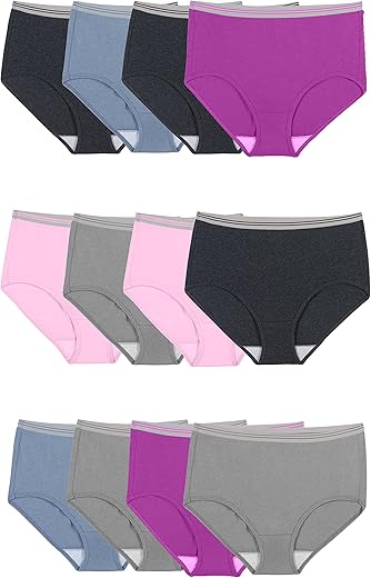 Fruit Of The Loom Women'S Eversoft Cotton Brief Underwear, Tag Free &Amp; Breathable, Available In Plus Size