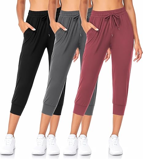 Fullsoft 3 Pack Sweatpants For Women-Womens Joggers With Pockets Athletic Leggings For Workout Yoga Running