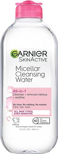 Garnier Micellar Water, Hydrating Facial Cleanser &Amp; Makeup Remover, Suitable For Sensitive Skin, Vegan, Cruelty Free, 13.5 Fl Oz (400Ml), 1 Count