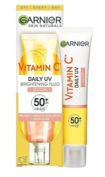 Garnier Vitamin C Sun Protection Cream, Spf 50+, Protects And Corrects Sun Damage, Balances Skin Tone, For Face &Amp; Neck, Vegan, For All Skin Types, Daily Uv Glow, 40 Ml