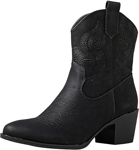 Globalwin Women'S The Western Wear Fashion Cowboy Cowgirl Free Birds Country Concert Disco Outfits Low Heel Walking Boots For Ladies