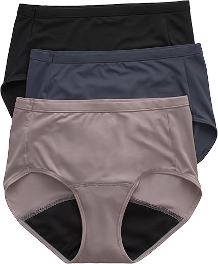 Hanes Women's Comfort, Period. Light Leaks Period Underwear, Light Protection Bikini, Boyshort or Brief, 3-Pack