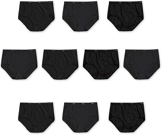 Hanes Women'S Cotton Brief Value Pack, 10-Pack, Assorted Brief Underwear (Colors May Vary)