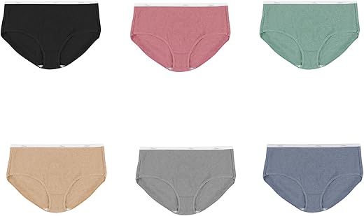 Hanes Women'S Ribbed Cotton Brief Underwear 6-Pack