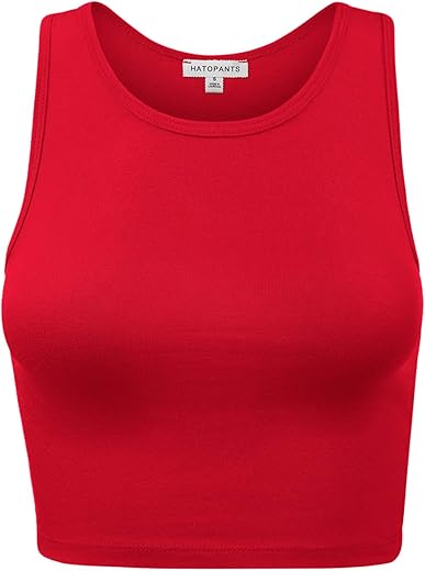 Hatopants Women'S Sleeveless Camisole Crop Tank Tops Racerback High Halter Neck Shirts