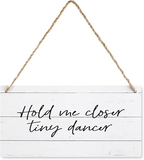 Hold Me Closer Tiny Dancer Lyrics Quote Kitchen Living Room Funny Wall Decor Signs Farmhouse Bathroom Decor Wooden Signs Rustic Bathroom Home Decor Walls Vintage Wooden Bathroom Toilet 6X12 Inch