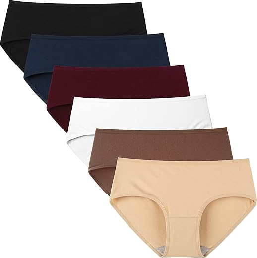 INNERSY Womens Underwear Cotton Hipster Panties Regular & Plus Size 6-Pack