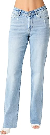 Judy Blue High Waist V Front Waistband Straight Fit Jeans 82483