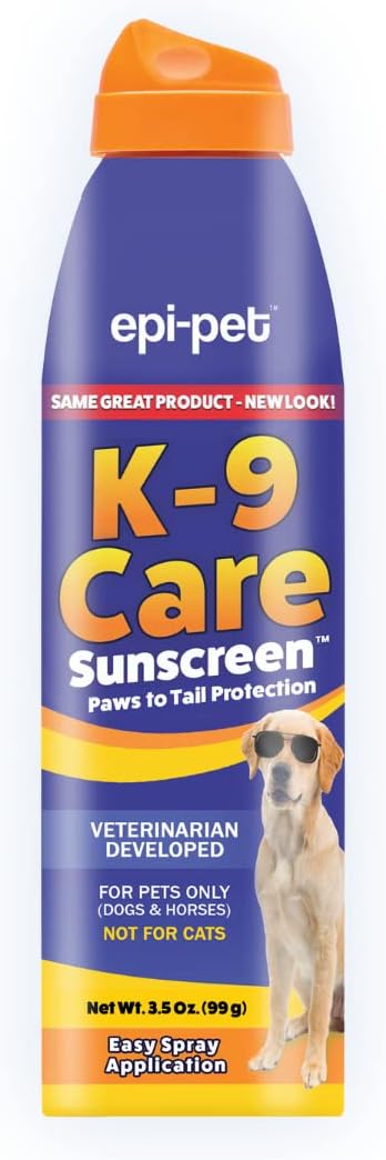 K-9 Care Sunscreen, Paws To Tail Protection, Prevents Sunburns On Dogs And Horses, Sun Protector Spray, Spf 30+, Non-Greasy/Oily Solution – 3.5 Oz