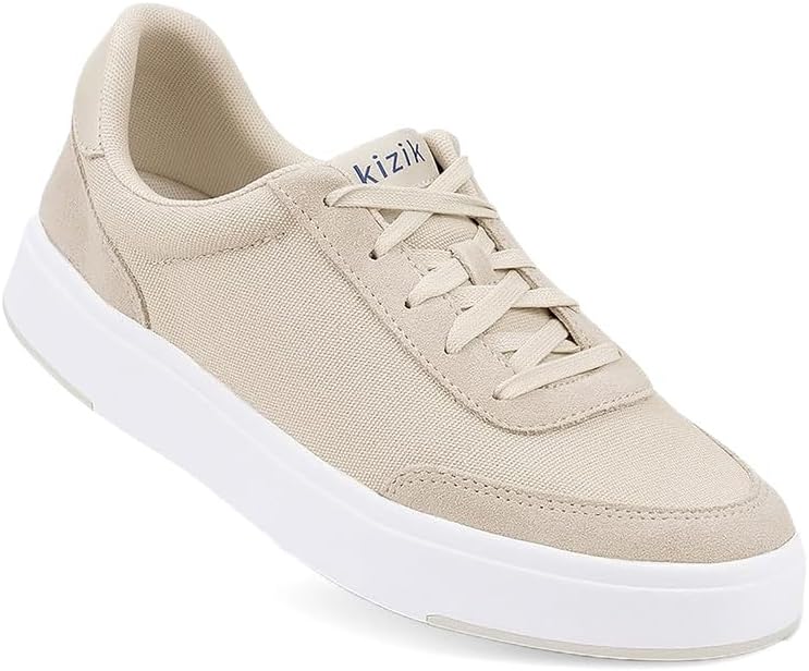 Kizik Shoes: Prague Comfortable Breathable Canvas And Suede Leather Slip On Sneakers, Convenient Hands Free Shoes | Casual Shoes For Men, Women And Elderly | Stylish, Orthopedic Shoes For Everyday