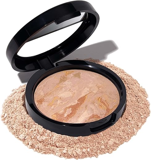 Laura Geller New York Award-Winning Baked Balance-N-Brighten Color Correcting Powder Foundation - Fair - Buildable Light To Medium Coverage - Demi-Matte Natural Finish