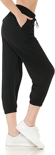 Leggings Depot Women'S Relaxed-Fit Jogger Track Cuff Sweatpants With Pockets For Yoga, Workout