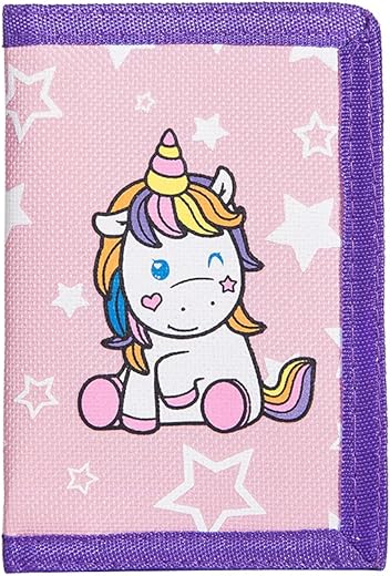 Leyeve Wallet,Teen Wallet With Coin Pocket,Kids Wallets For Girls,Rfid Trifold Canvas Outdoor Lovely Cartoon Wallet For Kids-Wallet With Magic Sticker - Unicorn