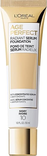 L'Oreal Paris Age Perfect Radiant Serum Foundation With Spf 50, Ivory, 1 Fl. Oz.