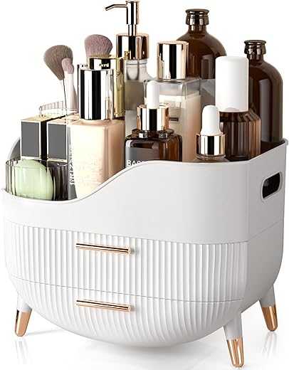 Makeup Organizer With Drawers,Skincare Organizer For Vanity,Storage Box With Handle,Large Cosmetic Display Case For Dresser, Bathroom Countertop