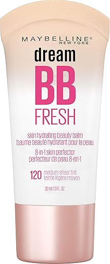 Maybelline Dream Fresh Skin Hydrating Bb Cream, 8-In-1 Skin Perfecting Beauty Balm With Broad Spectrum Spf 30, Sheer Tint Coverage, Oil-Free, Medium, 1 Fl Oz