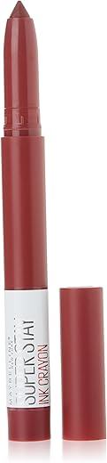 Maybelline Super Stay Ink Crayon Lipstick Makeup, Precision Tip Matte Lip Crayon With Built-In Sharpener, Longwear Up To 8Hrs, Make It Happen, Berry Red, 1 Count