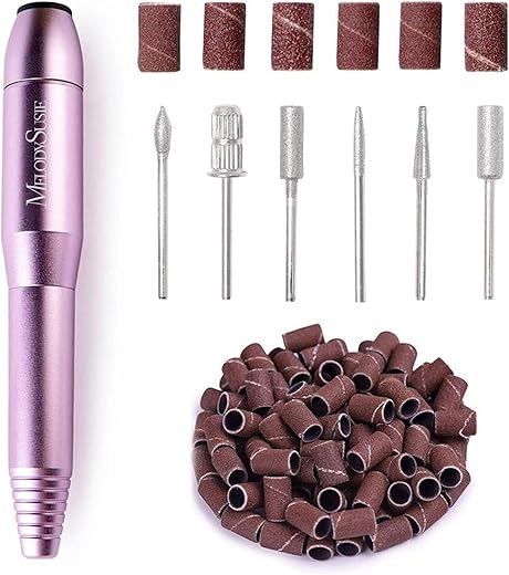 Melodysusie Portable Electric Nail Drill,Pc120B Compact Efile Electrical Professional Nail File Kit For Acrylic, Gel Nails, Manicure Pedicure Polishing Shape Tools Design For Home Salon Use, Purple