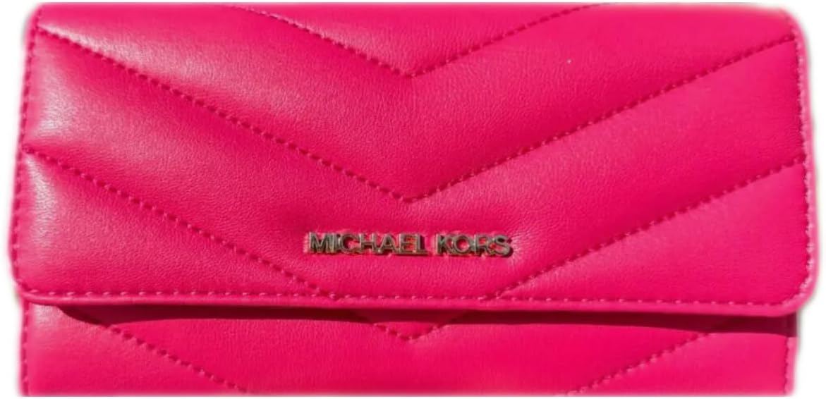 Michael Kors Wallet For Women Jet Set Travel Collection Trifold Wallet For Women (Electric Pink)