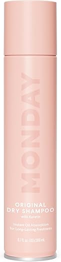 Monday Haircare Dry Shampoo Original 6.7Oz, Freshens Hair, Absorbs Oil, Nourishes With Keratin, Protects Hair