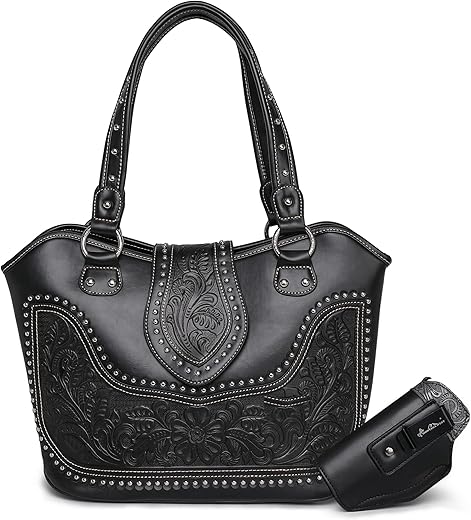 Montana West Western Tote Bags For Women Tooled Shoulder Ladies Top Handle Handbag