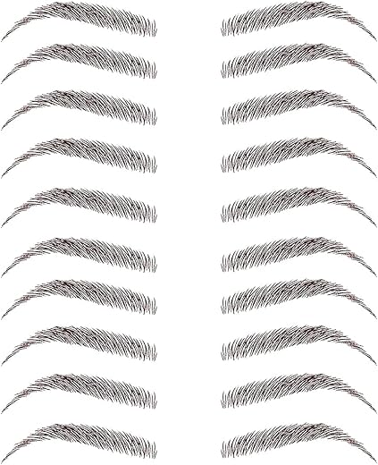 Neva Nude Instant Eyebrows 10 Pairs, Dark Brown/Black Temporary Eyebrows | Easy Application &Amp; Long Lasting | Waterproof (Sexy Substitute)