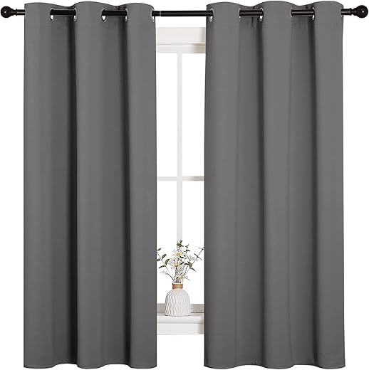 Nicetown Thermal Insulated Grommet Blackout Curtains For Bedroom (2 Panels, W42 X L63 -Inch, Grey)