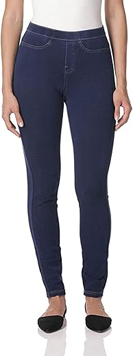 No Nonsense Women’s Classic Denim Leggings, Jeggings For Women With Real Back Pockets, High Waisted Stretch Jeans