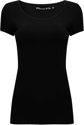 Othread &Amp; Co. Women'S Short Sleeve T-Shirt Scoop Neck Basic Layer Stretchy Shirts