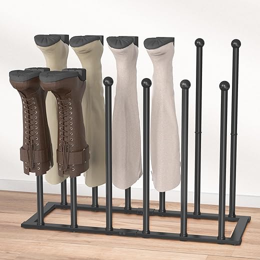 Pekgril Free Standing Shoe Racks Black, 21 Inch Heavy Duty Boot Rack Organizer, Boot Racks Storage For Tall Boots, Shoe Organizer For Dorm Rooms, Entryways, Bedrooms, Hallways | Holds Up To 6 Pairs