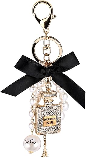 Perfume Keychain - Cute Crystal Rhinestone Car Key Chains Keyrings, Keychain Accessories Decor For Bag Handbag Wallet,Gift For Women Girls (Perfume)