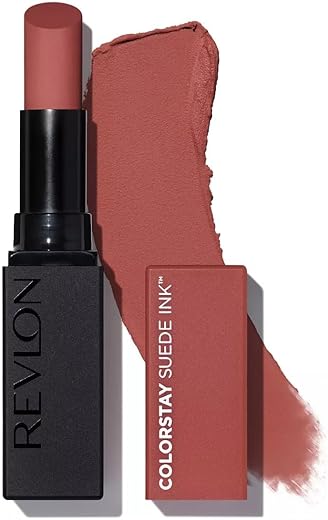 Revlon Lipstick, Colorstay Suede Ink, Built-In Primer, Infused With Vitamin E, Waterproof, Smudge-Proof, Matte Color, 003 Want It All, 0.09 Oz.