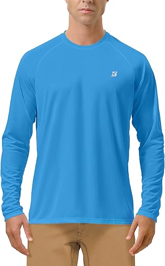 Roadbox Mens Upf 50+ Uv Sun Protection Shirts Outdoor Long Sleeve Spf Rash Guard For Fishing Hiking Swimming Running