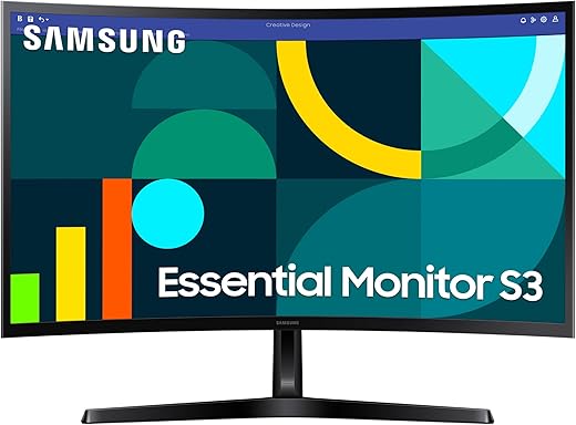 Samsung 27&Quot; Essential S3 (S36Gd) Series Fhd 1800R Curved Computer Monitor, 100Hz, Game Mode, Advanced Eye Comfort, Hdmi And D-Sub Ports, Ls27D366Ganxza, 2024