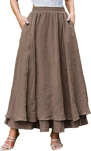 Scarlet Darkness Renaissance Maxi Skirt For Women Flowy Long Boho Skirts With Pockets