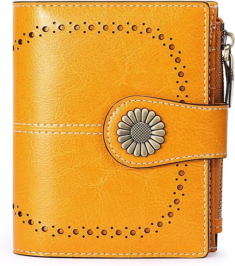 Sendefn Small Womens Wallet Leather Bifold Card Holder Rfid Blocking With Zipper Coin Pocket