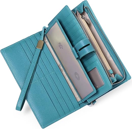 Sendefn Women'S Wallet Large Capacity Rfid Blocking Leather Wallets Credit Cards Organizer With Checkbook Holder