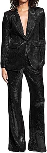 Sequins Women Suits Set Blazer Ladies Wedding Tuxedos Party Wear Suits