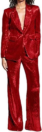 Sequins Women Suits Set Blazer Ladies Wedding Tuxedos Party Wear Suits